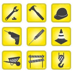 Set of underconstruction icons